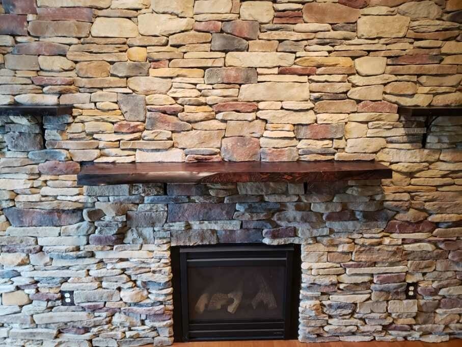 fireplace mantle - stone veneer, home improvements