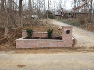 updated brick mailbox and garden bed