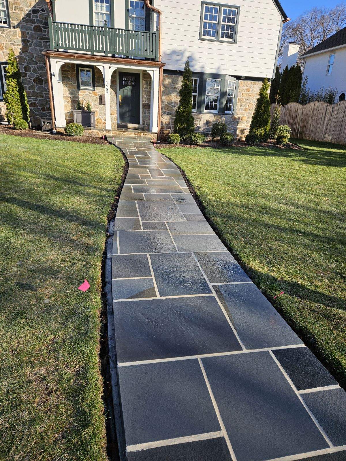 After: a new stone walkway was installed all the way to the road